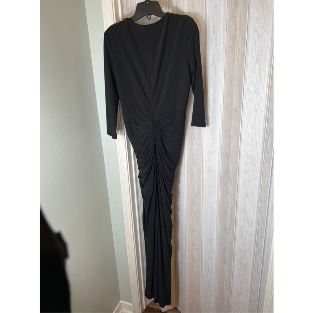 NWT Betsy & Adam
V Neck Ruched Ruffled Gown SZ 8 - Picture 5 of 8